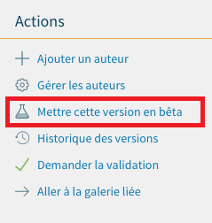 Mettre un contenu en bêta