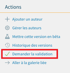 Image illustrant une demande en validation