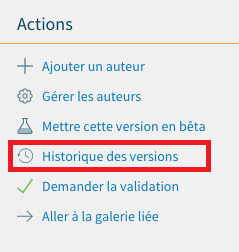 Aller à l’historique des versions