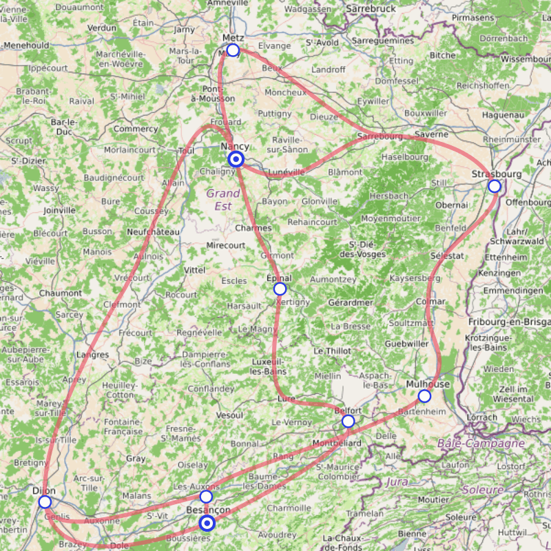 Carte des différents lignes.