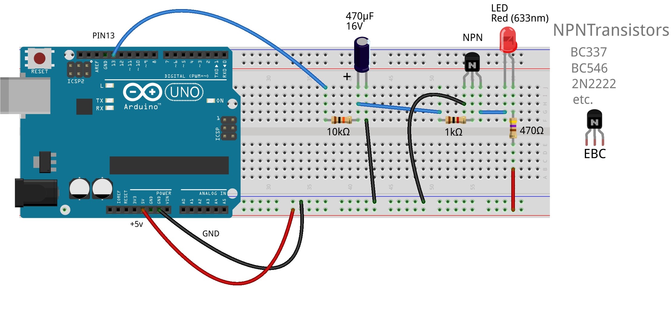 Expérimentation sur breadboard