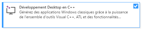 Vérifiez que la case C++ est bien cochée.