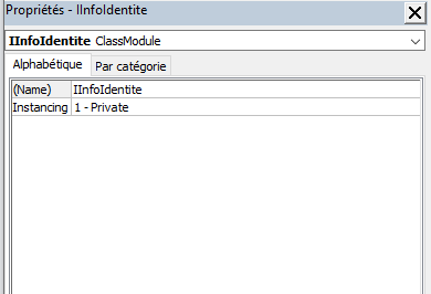 Propriétés interface IInfoIdentite