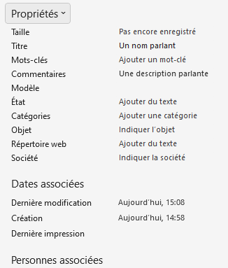 Renseigner un titre et une description dans les informations du fichier.