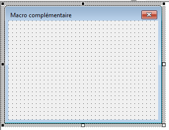 UserForm titré pour la macro complémentaire.