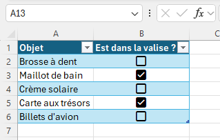 Report automatique du format avec les listes de données.