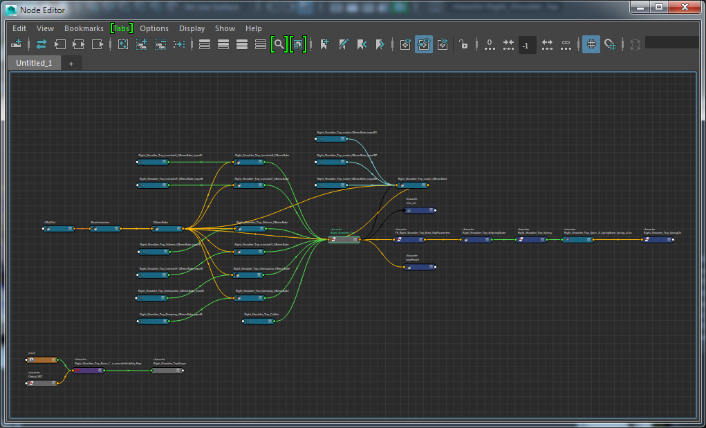 Dependency Graph (abrégé DG) dans le Node Editor de Maya