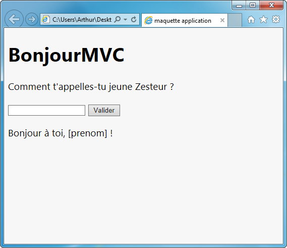 BonjourMVC, notre première application