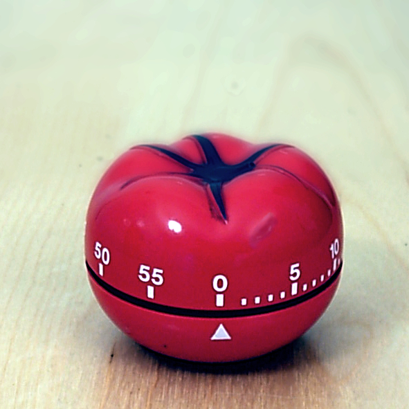 Un minuteur *pomodoro* (image sous licence CC-BY-SA 3.0).