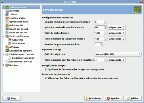 Modifier les préférences