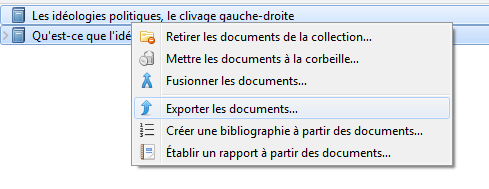 Exporter des documents