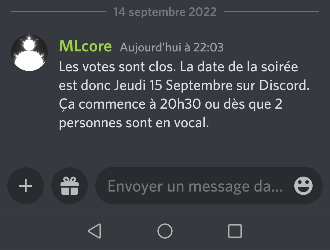 Soirée communautaire 15 septembre