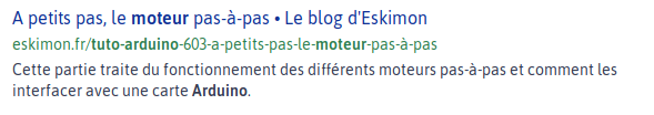 Description dans un moteur de recherche