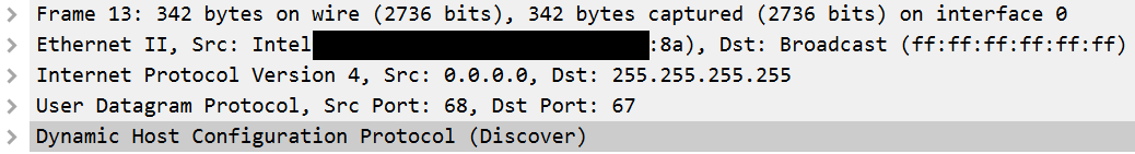 Phase 1 d'une transaction DHCP