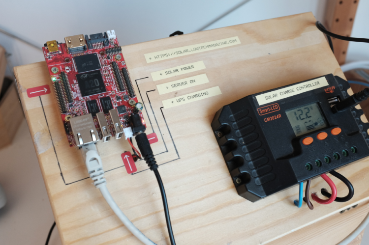 First prototype of the solar powered server that runs the new website.