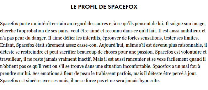 La personnalité de votre serviteur, selon les pages Astrologie du site « Elle »