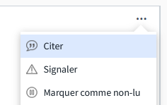 Capture d'écran du bouton "Citer"