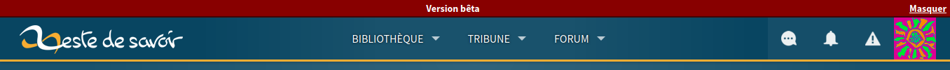 Capture d'écran du bandeau sur la bêta