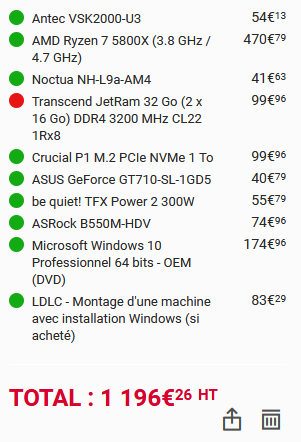 récap config