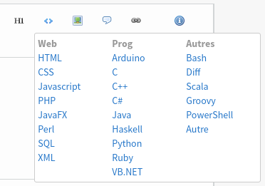 Insertion d'un code source