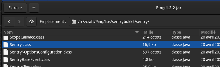 Le `.class` existe dans le JAR final, pas de souci