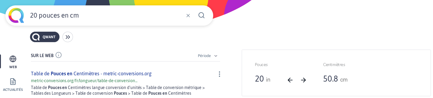 Conversion affichée directement