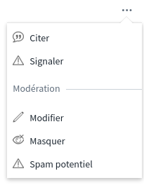 Le nouveau menu des messages. Aucune trace de JavaScript là dedans !