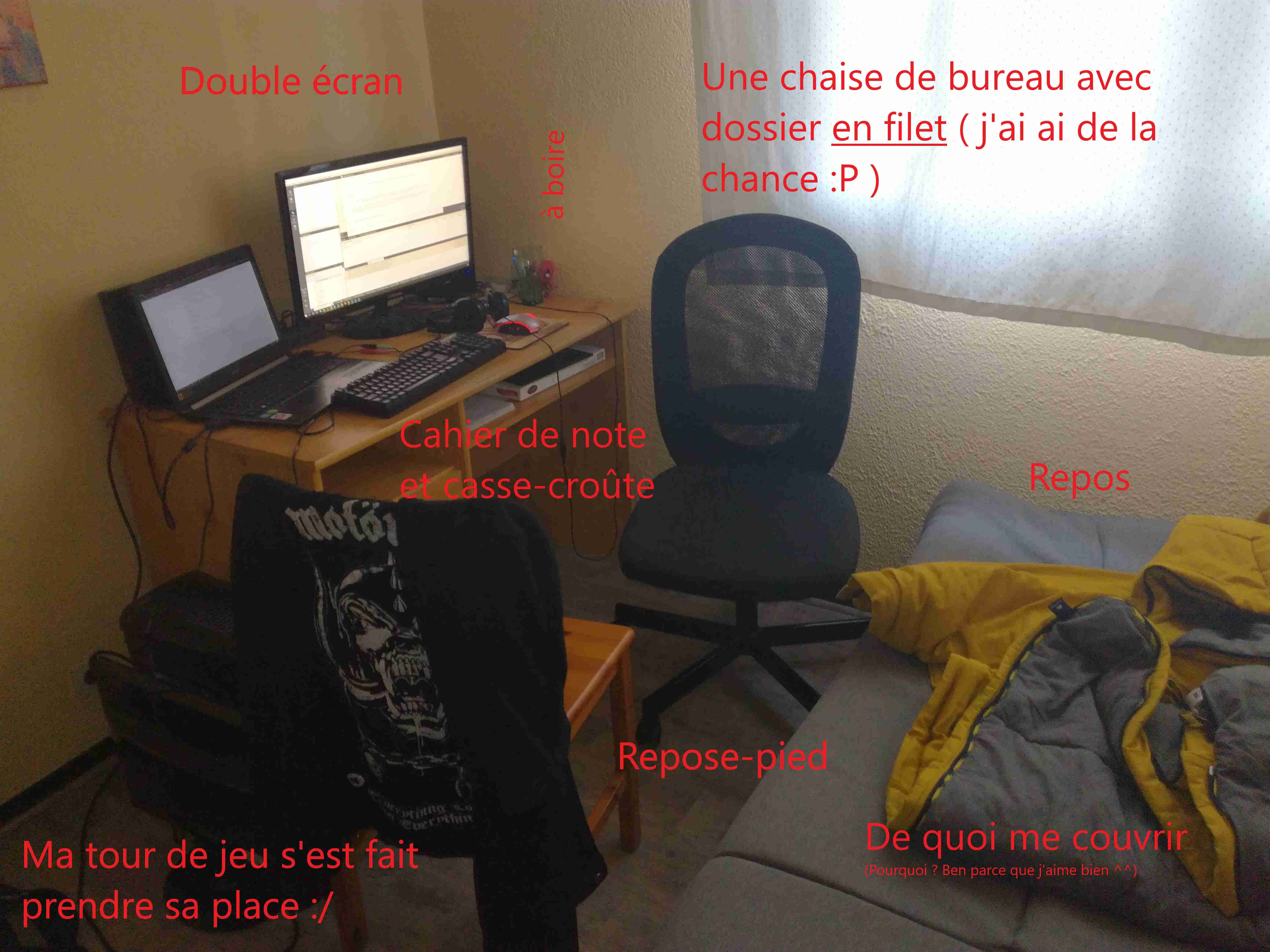 mon bureau en télétravail