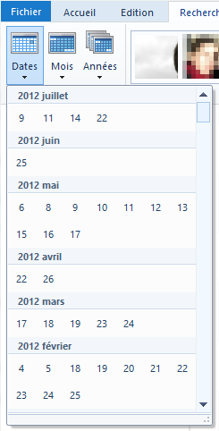 Calendrier de recherche de photos