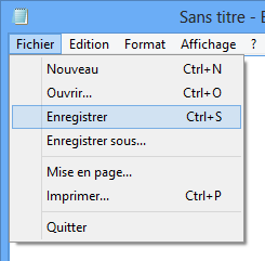 Enregistrer avec le Bloc-notes