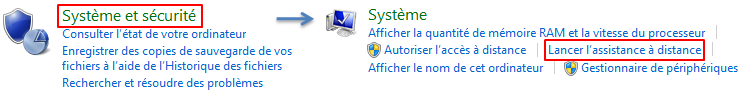 Lancer l'assistance à distance