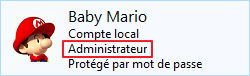 Si le compte est administrateur, il ne pourra pas être contrôlé