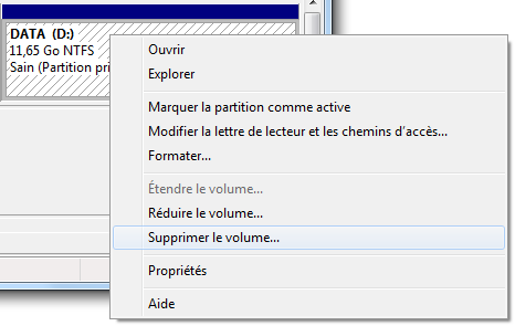 Supprimer le volume