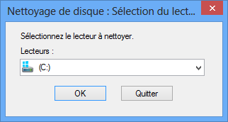 Choix du disque à nettoyer