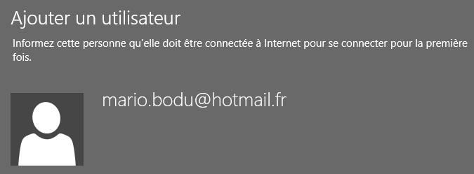 Nouveau compte avec adresse existante