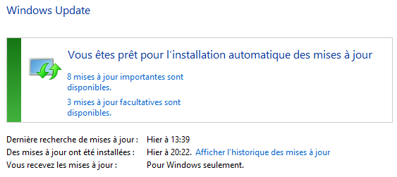Mises à jour disponibles