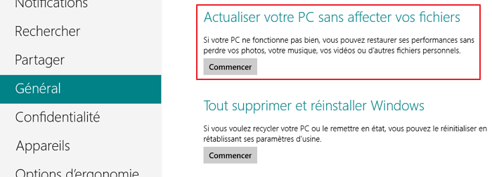 Actualiser le PC