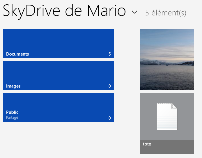 Le fichier a bien été ajouté à SkyDrive
