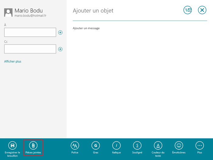 Joindre un fichier à un mail dans l'application Courrier
