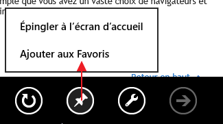 Ajouter un site aux favoris depuis Metro
