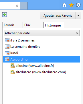 Historique de navigation d'Internet Explorer