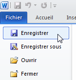 Fichier → Enregistrer