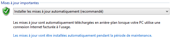 Réglage des mises à jour automatique