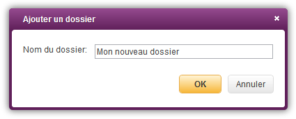 Donner un nom au nouveau dossier