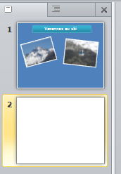 Une nouvelle diapositive, vierge, apparaît dans la liste