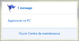 Notification d'approbation du PC