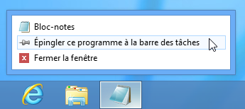 Épinglage du Bloc-notes