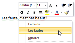 Correction des fautes
