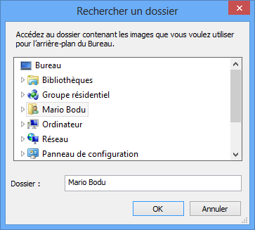 Choix d'un dossier.