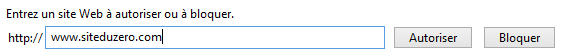 Autoriser ou bloquer un site Web